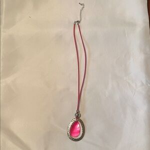 Pink Teardrop Pendant Necklace